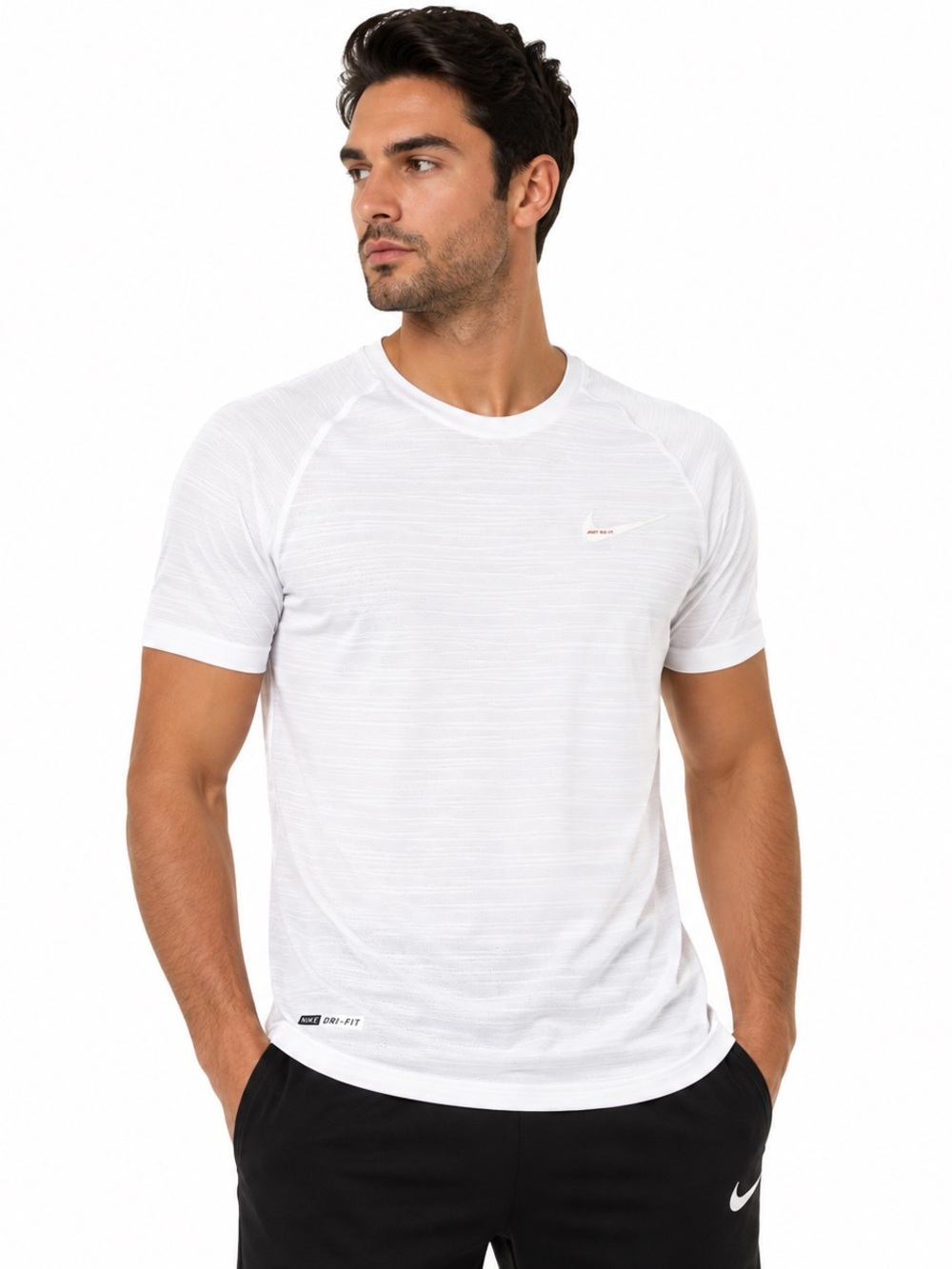 Nike Men’s White Dri-FIT Performance T-Shirt short sleeve 100% Polyester